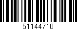 Código de barras (EAN, GTIN, SKU, ISBN): '51144710'