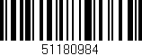 Código de barras (EAN, GTIN, SKU, ISBN): '51180984'