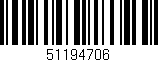 Código de barras (EAN, GTIN, SKU, ISBN): '51194706'