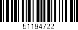Código de barras (EAN, GTIN, SKU, ISBN): '51194722'