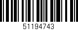 Código de barras (EAN, GTIN, SKU, ISBN): '51194743'