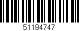 Código de barras (EAN, GTIN, SKU, ISBN): '51194747'