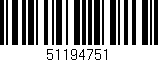 Código de barras (EAN, GTIN, SKU, ISBN): '51194751'