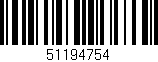 Código de barras (EAN, GTIN, SKU, ISBN): '51194754'