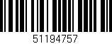 Código de barras (EAN, GTIN, SKU, ISBN): '51194757'