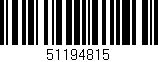 Código de barras (EAN, GTIN, SKU, ISBN): '51194815'