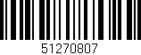 Código de barras (EAN, GTIN, SKU, ISBN): '51270807'
