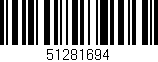 Código de barras (EAN, GTIN, SKU, ISBN): '51281694'