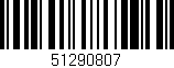 Código de barras (EAN, GTIN, SKU, ISBN): '51290807'