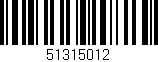 Código de barras (EAN, GTIN, SKU, ISBN): '51315012'