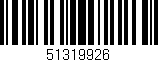 Código de barras (EAN, GTIN, SKU, ISBN): '51319926'