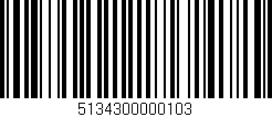 Código de barras (EAN, GTIN, SKU, ISBN): '5134300000103'