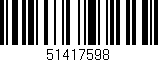 Código de barras (EAN, GTIN, SKU, ISBN): '51417598'