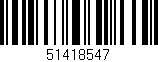 Código de barras (EAN, GTIN, SKU, ISBN): '51418547'