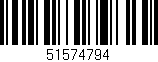 Código de barras (EAN, GTIN, SKU, ISBN): '51574794'