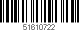 Código de barras (EAN, GTIN, SKU, ISBN): '51610722'