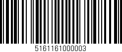 Código de barras (EAN, GTIN, SKU, ISBN): '5161161000003'