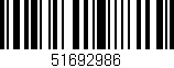 Código de barras (EAN, GTIN, SKU, ISBN): '51692986'