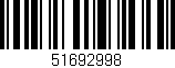 Código de barras (EAN, GTIN, SKU, ISBN): '51692998'