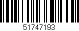 Código de barras (EAN, GTIN, SKU, ISBN): '51747193'
