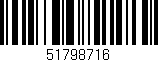 Código de barras (EAN, GTIN, SKU, ISBN): '51798716'