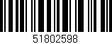 Código de barras (EAN, GTIN, SKU, ISBN): '51802598'