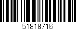 Código de barras (EAN, GTIN, SKU, ISBN): '51818716'