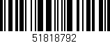 Código de barras (EAN, GTIN, SKU, ISBN): '51818792'