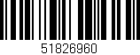 Código de barras (EAN, GTIN, SKU, ISBN): '51826960'