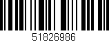 Código de barras (EAN, GTIN, SKU, ISBN): '51826986'