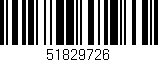 Código de barras (EAN, GTIN, SKU, ISBN): '51829726'