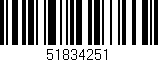 Código de barras (EAN, GTIN, SKU, ISBN): '51834251'