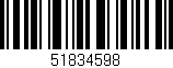Código de barras (EAN, GTIN, SKU, ISBN): '51834598'