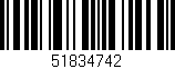 Código de barras (EAN, GTIN, SKU, ISBN): '51834742'