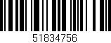 Código de barras (EAN, GTIN, SKU, ISBN): '51834756'