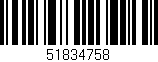 Código de barras (EAN, GTIN, SKU, ISBN): '51834758'