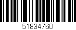 Código de barras (EAN, GTIN, SKU, ISBN): '51834760'