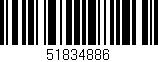 Código de barras (EAN, GTIN, SKU, ISBN): '51834886'