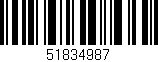 Código de barras (EAN, GTIN, SKU, ISBN): '51834987'