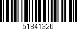 Código de barras (EAN, GTIN, SKU, ISBN): '51841326'