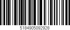 Código de barras (EAN, GTIN, SKU, ISBN): '5184905092928'