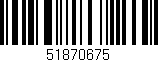 Código de barras (EAN, GTIN, SKU, ISBN): '51870675'