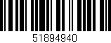 Código de barras (EAN, GTIN, SKU, ISBN): '51894940'