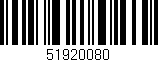 Código de barras (EAN, GTIN, SKU, ISBN): '51920080'