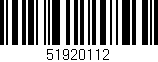 Código de barras (EAN, GTIN, SKU, ISBN): '51920112'