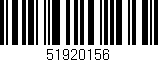 Código de barras (EAN, GTIN, SKU, ISBN): '51920156'