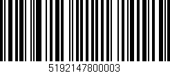Código de barras (EAN, GTIN, SKU, ISBN): '5192147800003'