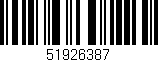 Código de barras (EAN, GTIN, SKU, ISBN): '51926387'