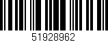 Código de barras (EAN, GTIN, SKU, ISBN): '51928962'