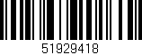 Código de barras (EAN, GTIN, SKU, ISBN): '51929418'